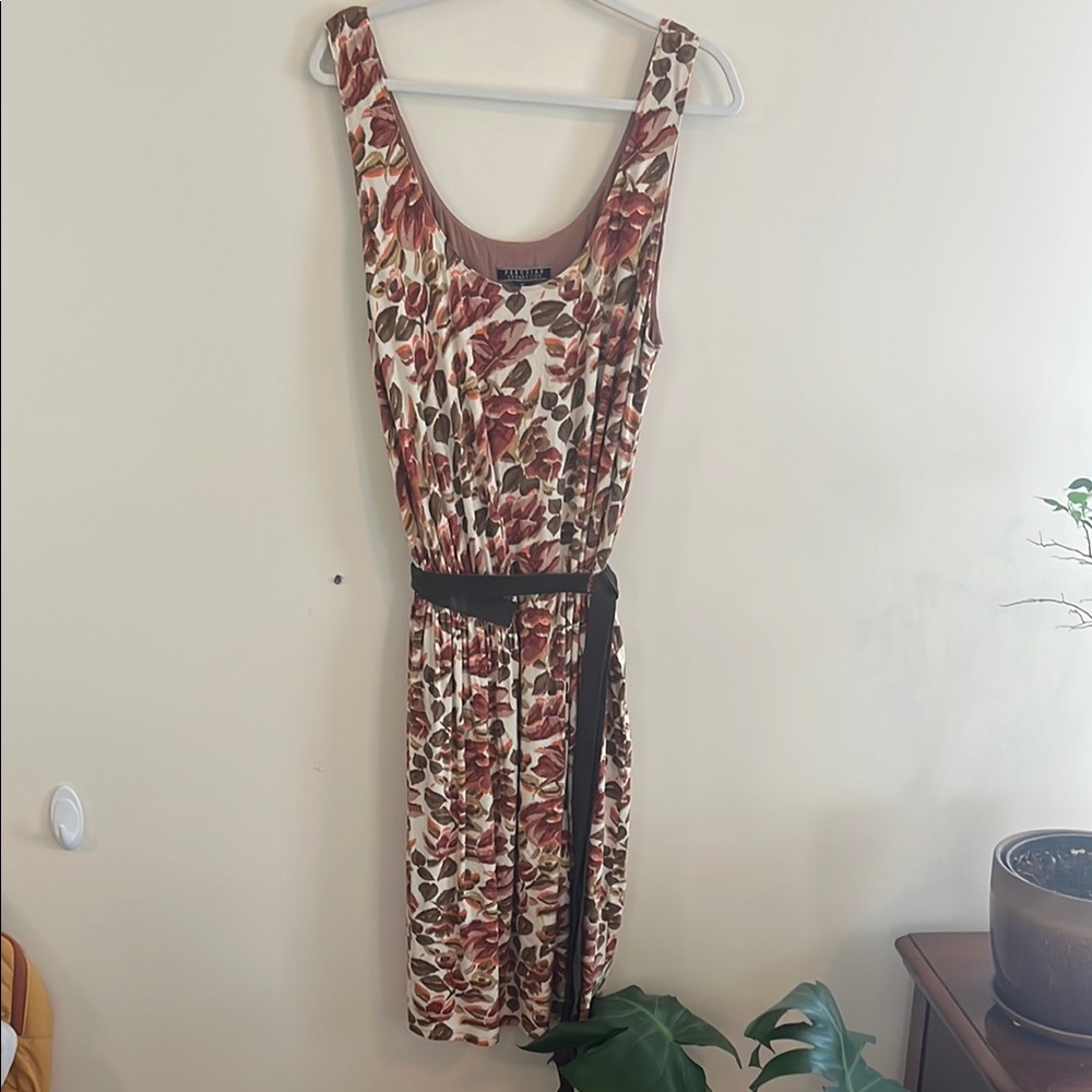 Peruvian Connection Belted Floral Dress Casual XL Faux‎ Leather Comfortable